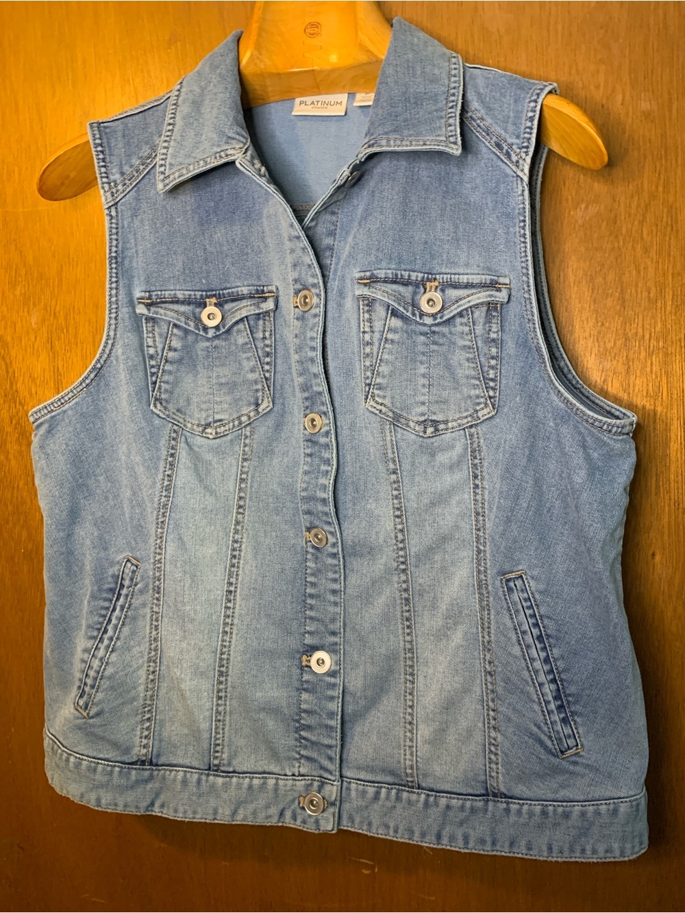 Chico's Light Blue Denim Sleeveless Vest